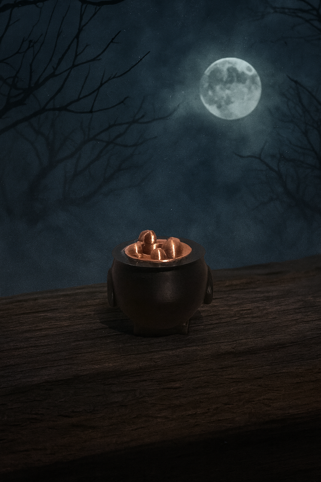 cauldron 3D-printed straw topper