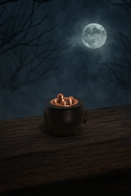 cauldron 3D-printed straw topper