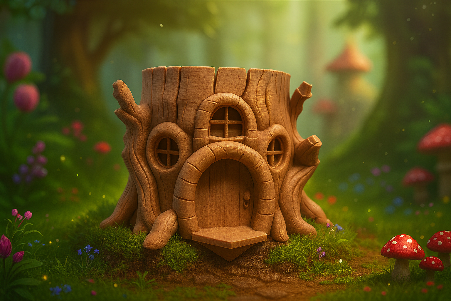 Fairy Tree House Pen Pot / Small Plant Pot