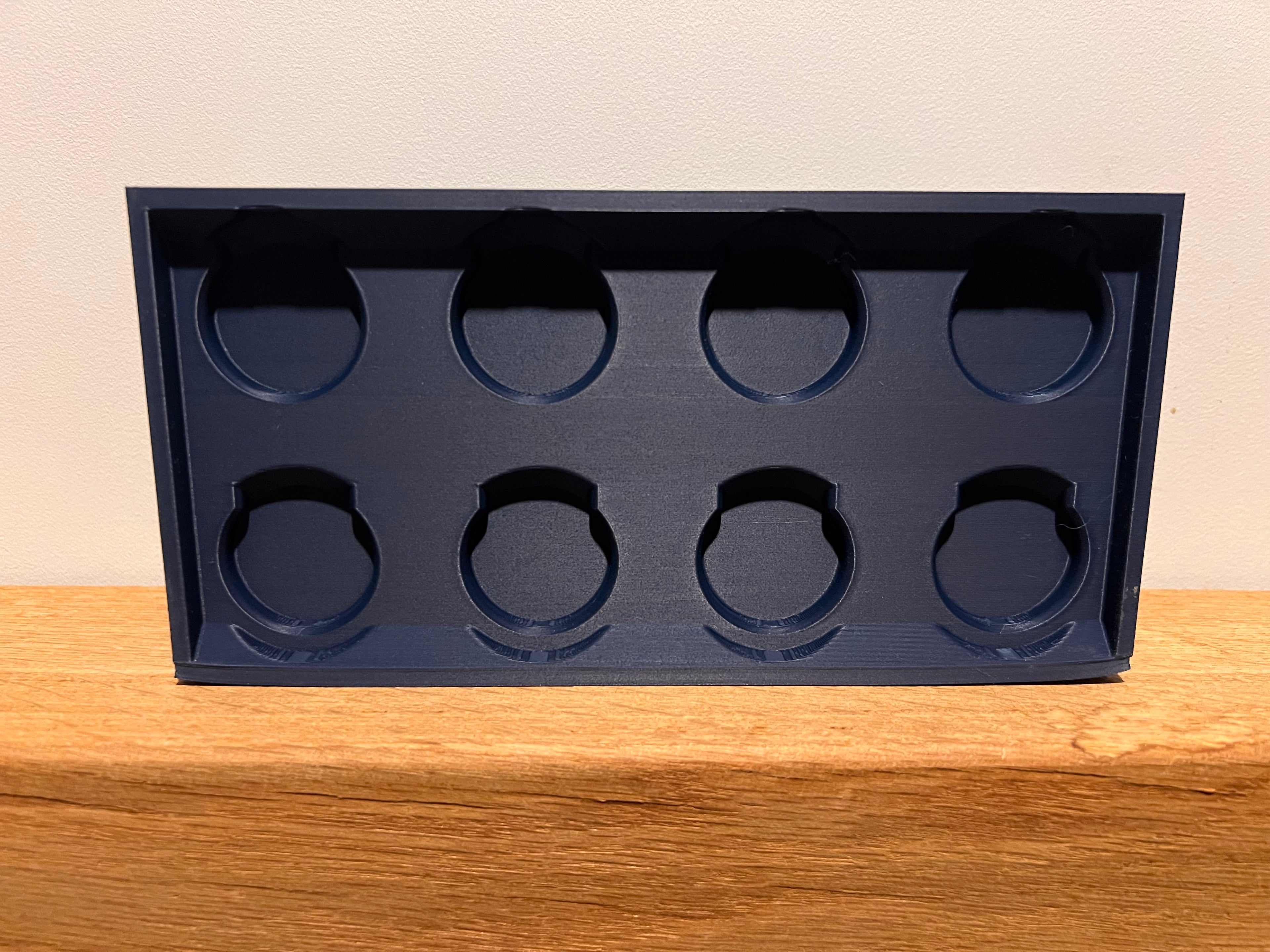 Lego-inspired 3D-printed 4×2 brick featuring a smooth sliding drawer.