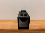 Lego-inspired 3D-printed 1×2 brick featuring a smooth sliding drawer.